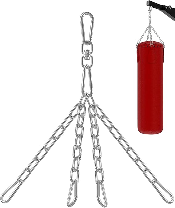 Yes4All Punching Bag Hanger, Heavy Bag Spring 555 LB Capacity, Stainless Steel Hanging Kit with Spring Hook & Carabiner, Indoor & Outdoor Mounting for Boxing Bags & Recreation