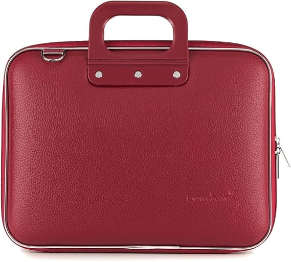 Bombata Unisex-Adult Classic Briefcase For 13" Laptop Borgogna Purse Red (Borgogna Red)