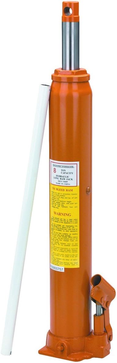 8 Ton Super Heavy Duty Long Ram Hydraulic Flat Bottom Jack from TNM by Central Hydraulics
