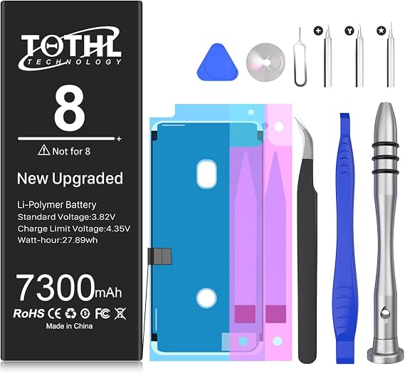 Battery for iPhone 8, [7300mAh](2025 New Version) New 0 Cycle Battery Replacement for iPhone 8 A1863 A1905 A1906 with Complete Professional Repair Tools Kits