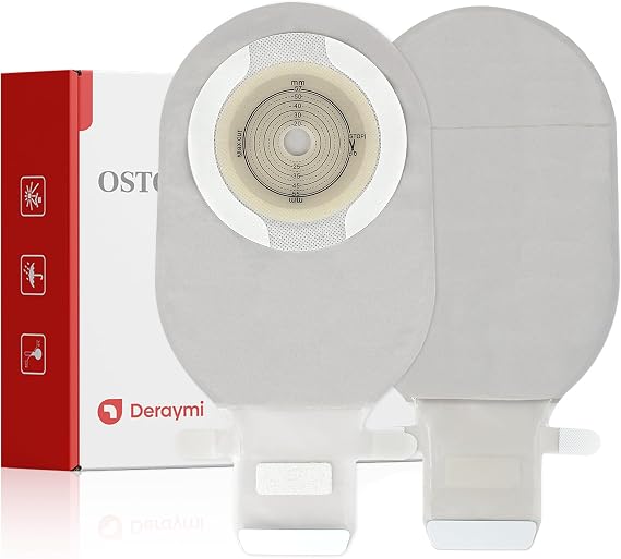20 PCS Colostomy Bags, New Upgraded Breathable & Soft Fabric, Pilling-Resistant Ostomy Supplies, One Piece Ostomy Bags with Hook and Loop Closure, Ostomy Pouch for Ileostomy Stoma Care, Cut-to-Fit