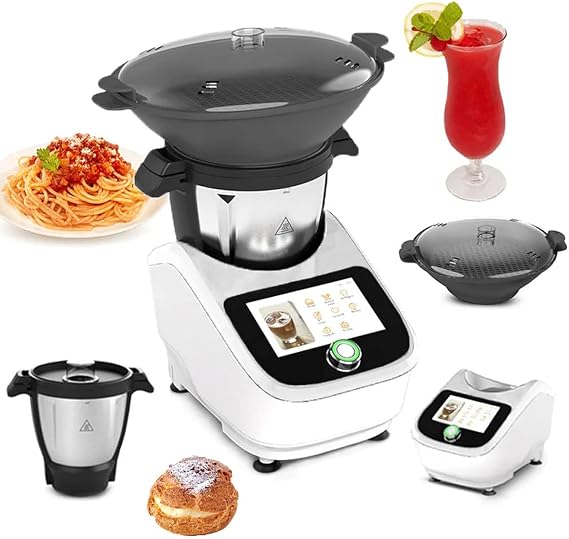 Automatic Cooking Machine, 1500W 360 Automatic Rotation Food Processor, One-Click Smart Start Mixer 12 Modes Multifunctional Low Temperature Cooking Machine or Home Restaurant