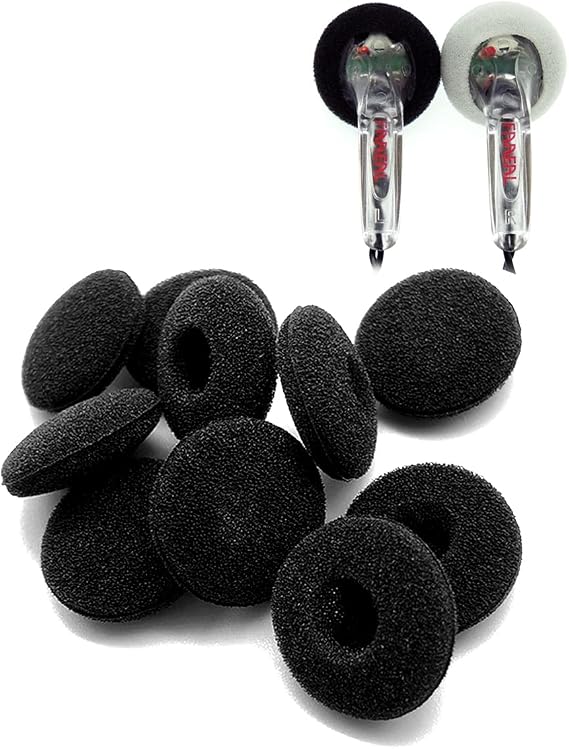 FAAEAL 15 Pairs Replacement Ear Tips for Ear Buds Headsets Earphones Accessories,Soft Foam Earbuds Eartips,Earpads Ear Bud Pad Cushions Replace Sponge Covers for Diameter 15mm-20mm Headphones(Black)