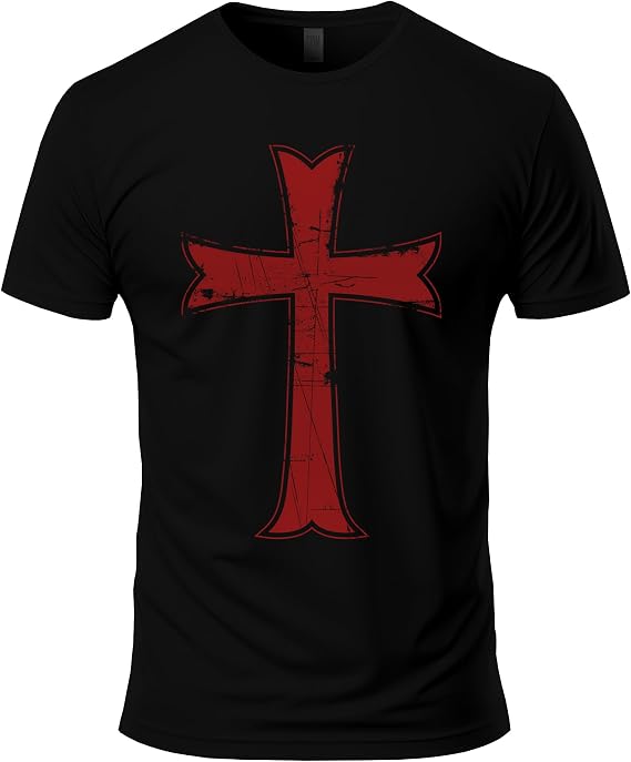 Dion Wear Crusader Cross Knights Templar Christian T-Shirt for Men