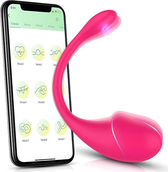 Premium APP Controlled Relaxation Device for Women, Bluetooth Wireless Remote Control, 10 Customizable Modes, USB Rechargeable Waterproof Silicone Design Model-G07