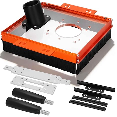 20mm Linear Rail Router Sled Slide Connector with Dust Collection, Fits SBR20UU & SCS20UU Blocks and Slab Flattening Router Sled, with Acrylic Cutting Platform, Compatitable with Multiple Routers
