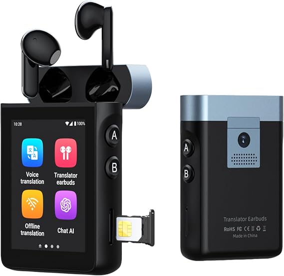 Wooask A9 Standalone AI Translator with Earbuds, 144 Languages
