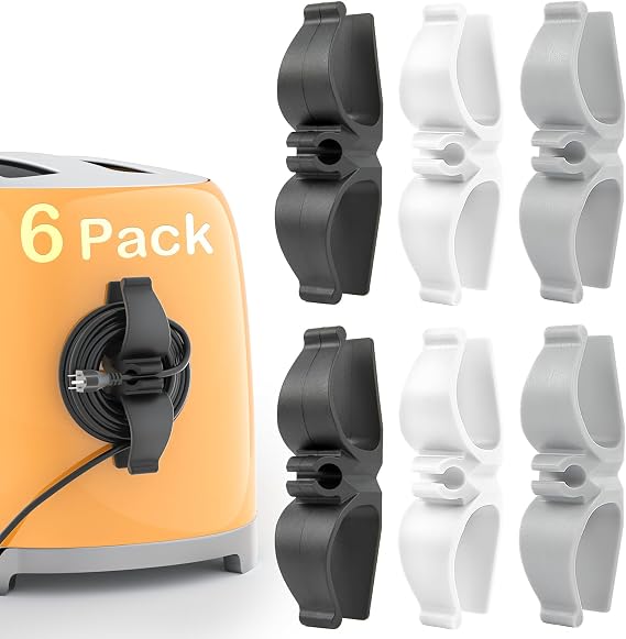 Daisyhome Cord Organizer for Kitchen Appliances-6PCS, Adhesive Cord Holder