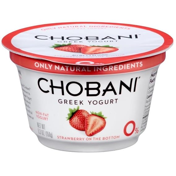 Chobani Strawberry on the Bottom Non Fat Greek Yogurt, 5.3 Ounce -- 12 per case