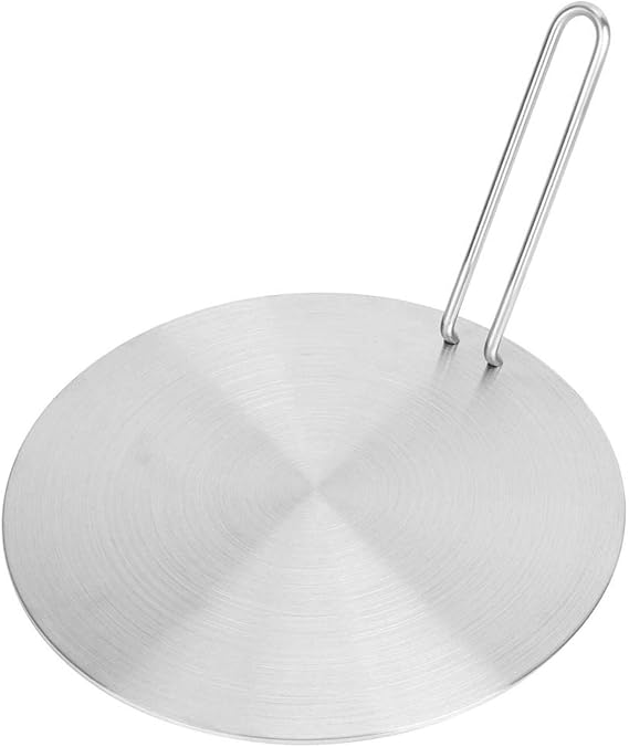 Fockety Induction Cooktop Adapter Plate, 1800W Induction Heat, Stainless Steel, Anti-scald Handle, Knob Control, 24cm