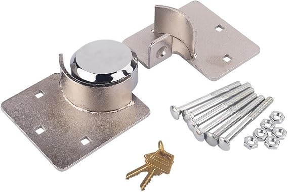 GOTOTOP Security Hasp Shackle Lock,Van Locks Heavy Duty 73mm Steel with Bolt Hasp Padlock,Cargo Lock for Trailer, RV, Van, Vending Machines and Storage Buildings