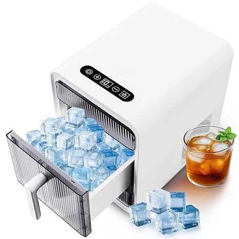 Nugget Ice Maker Countertop 1.5L 12pcs/10 Mins Compact Ice Maker with Self Cleaning Machine Counter Top for Home, Bar, RV, Apartment, Camping
