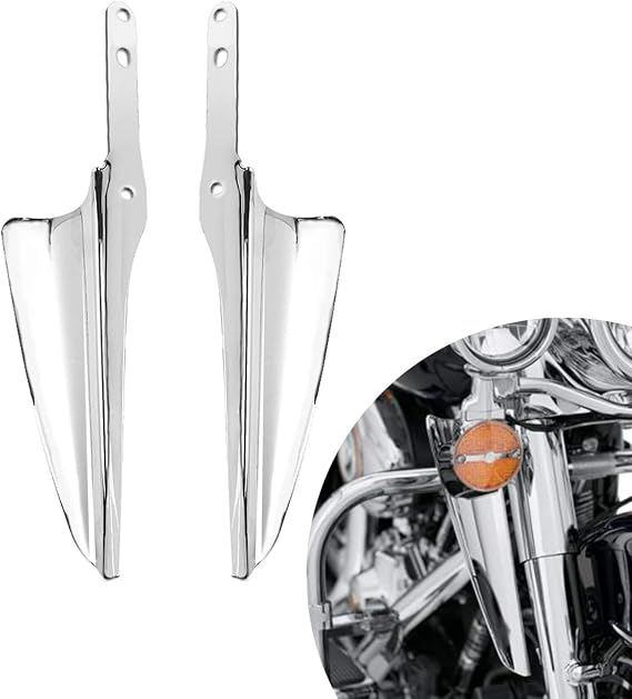 Fork Mount Wind Deflectors Fit for Harley Touring 1995-2024 | Chrome Finish, Fits Road King, Street Glide, Electra Glide, FLHT, FLHR and FLHX Models