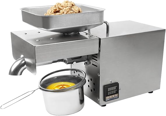 1500W Automatic Oil Press Machine Stainless Steel Temperature Control Oil Presser High Oil Extractor Organic Oil Expeller Commercial Oil Pressing Machine 110V