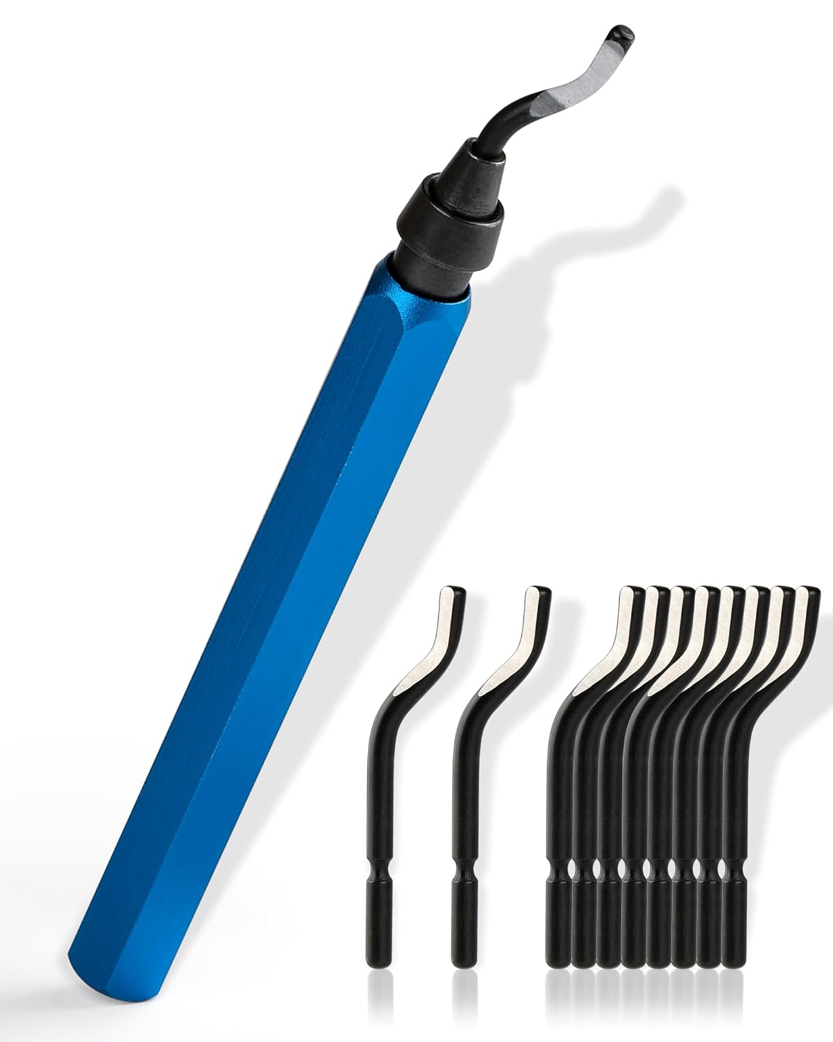 Deburring Tool Universal Deburring Tool 360° Rotatable with 10 High-Quality Blades Hand Deburring Tool for Metal Plastic and as a 3D Printing Tool Deburring Tool 3D Print/Aluminium