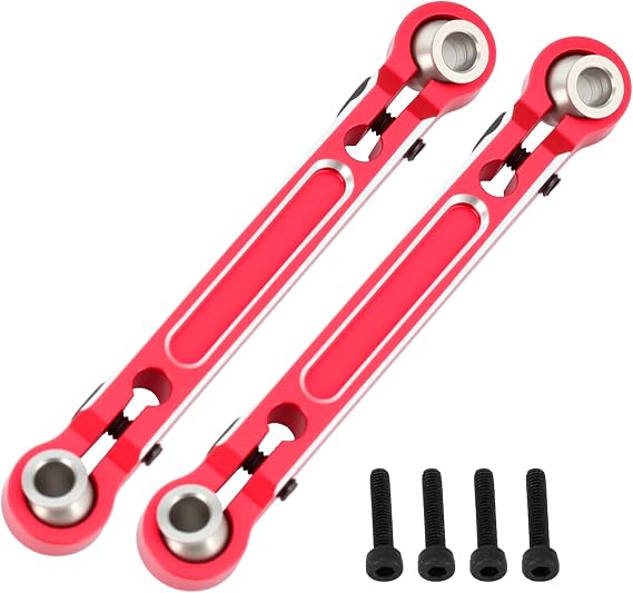 Aluminum Alloy Steering Links Upgrade Parts for Arrma 1/14 Typhon Grom 1/18 Granite Grom,Replace#ARA340208 (Red)