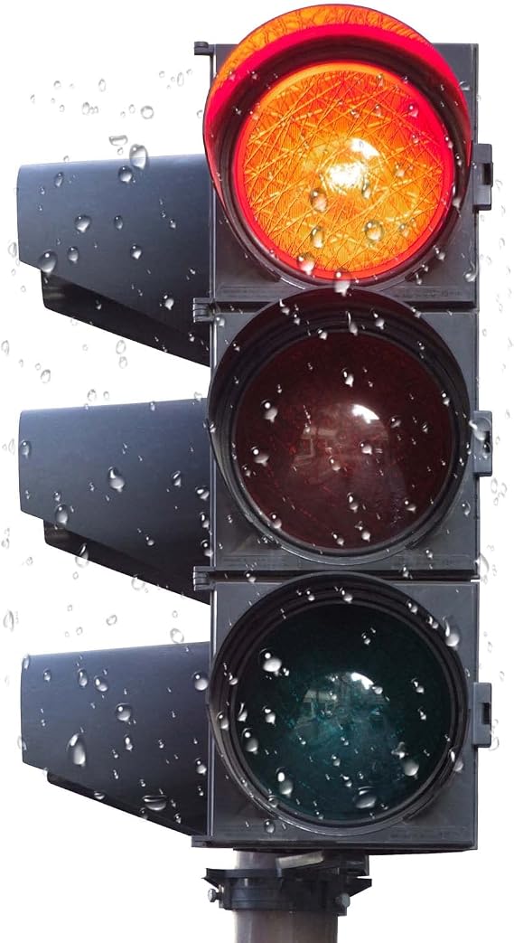 Traffic Light, Red Yellow Green Traffic Signal Light, PC Housing Stop and Go Light, Indicator Warning Light, Industrial Loading Dock Bay Light (200mm)
