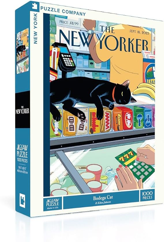 New York Puzzle Company - New Yorker Bodega Cat - 1000 Cat Piece Jigsaw Puzzle by R. Kikuo Johnson