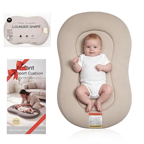 Baby Lounger Curve for Newborn 0-12 Months, Infant Snuggle Lounger Support