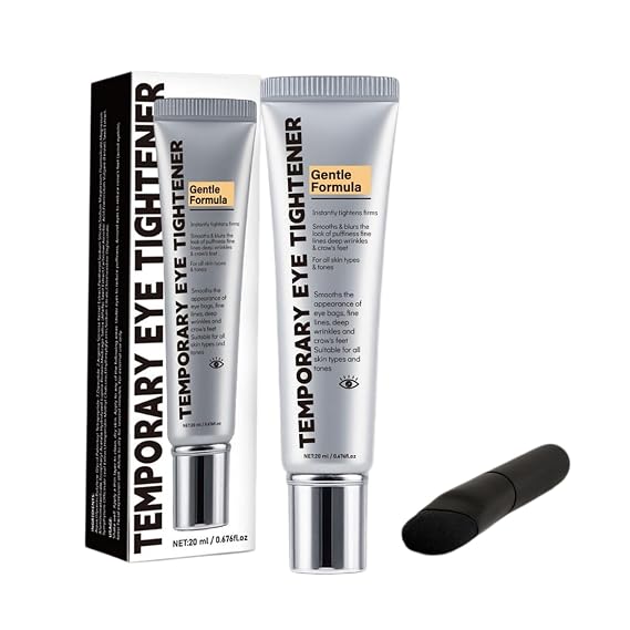 Temporary Instant Eye Tightener Cream for Under Eye Bags, Wrinkles, Puffiness & Fine Lines with Brush for All Skin Types, 0.676 fl.oz