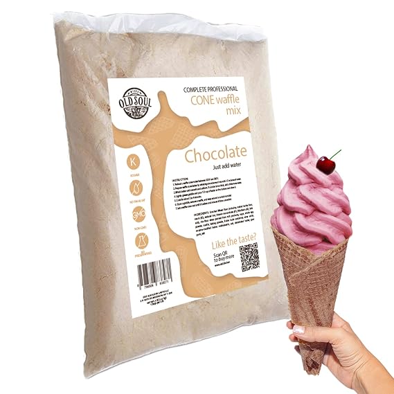 ALDKitchen Cone Waffle Mix | Chocolate Flavour | Soy & Nut free | Dough Mix for Egg Waffles (Chocolate, 5 Pound (Pack of 1))