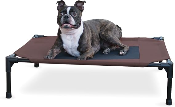 K&H Pet Products Original Pet Cot Elevated Dog Bed Chocolate/Black Mesh Medium 25 X 32 X 7 Inches
