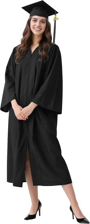 Unisex Matte Graduation Cap and Gown 2026 and 2025 with Tassel Set for High School and Bachelor