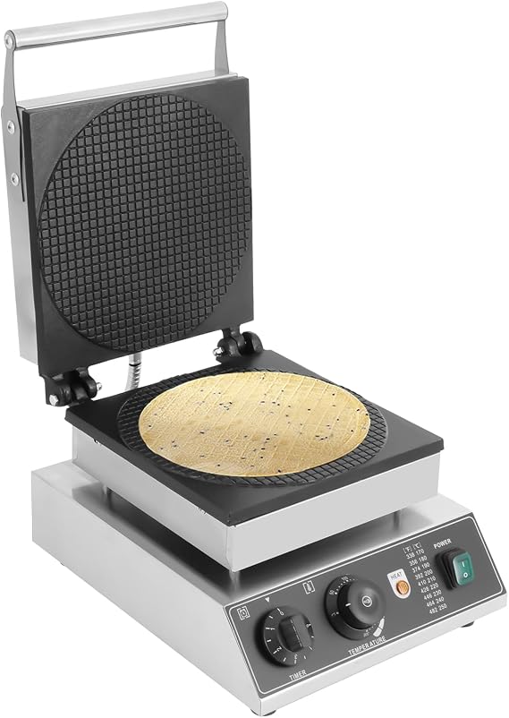 1500W Commercial Electric Waffle Cone Iron Ice Cream Cone Maker Machine