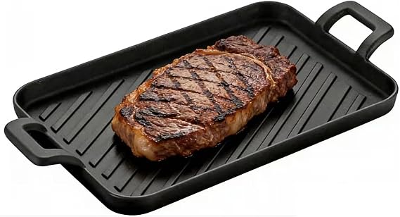 Cast Iron Grill Pan (9.9 x 6.6 inch)