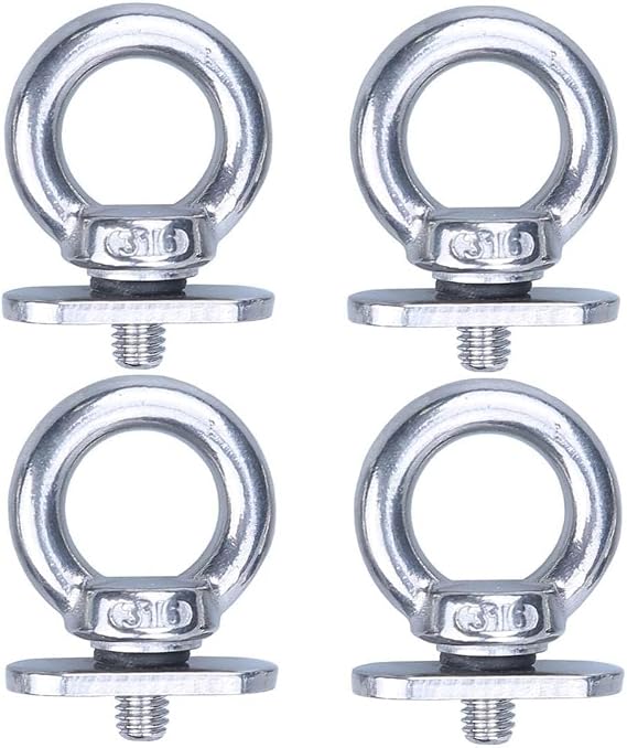MIZUGIWA Kayak Track Mount Tie Downs,Track Mount Vertical Tie Down Eyelets Rail, Eye Bolt Tie Down Rings for Kayak,Canoe,Securing Cooler