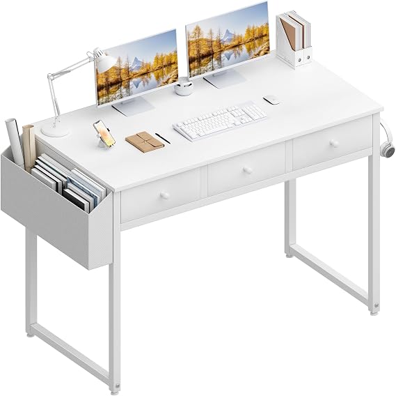 Lufeiya 32 inch Small Desk and 40 inch Desk with Drawers Set