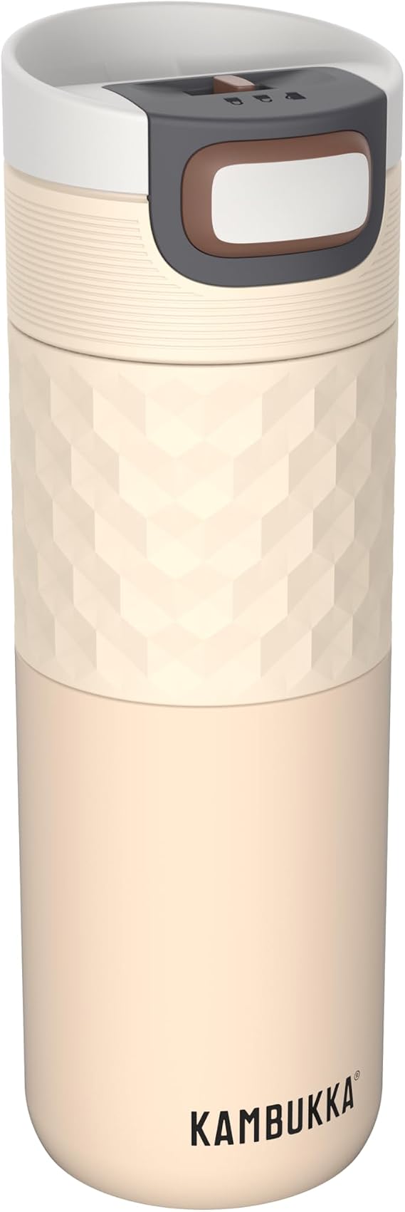 Kambukka ETNA Barely Beige Thermal Mug 500 ml - Stainless Steel Coffee Mug to Go - Leak-Proof & Insulated, Keeps Hot for 9 Hours/Cold for 18 Hours