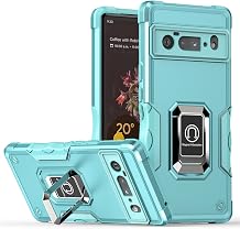 Heavy Duty Case Compatible with Google Pixel 6 Pro Cover Silicone with Kickstand Dual-Layer Dropproof Shockproof Google Pixel 6 Pro Case (Mint)