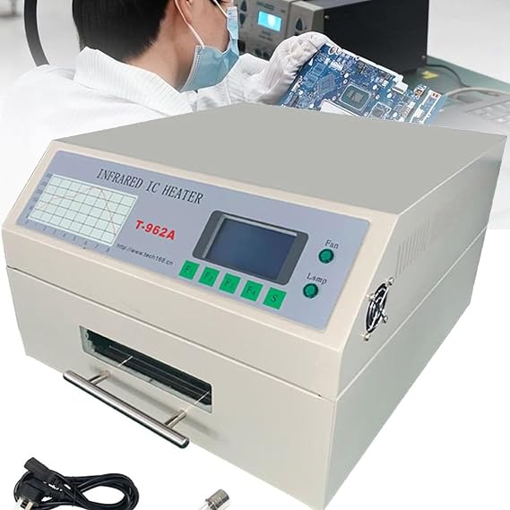 Reflow Oven Reflow Oven,Infrared Heating PCB SMD SMT BGA Rework Station Tool,Soldering Area Drawer Type Lead Free Reflow Oven Hot Air Circulation (962a)
