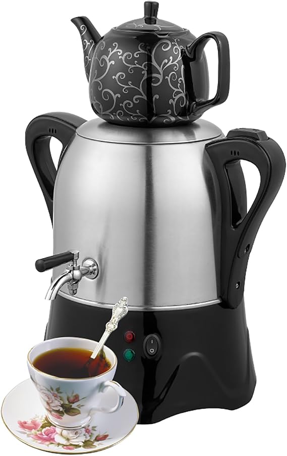 Electric Tea Maker 1500W, Stainless Steel 3L Electric Samovar with Keep Warm Function for Coffee and Tea