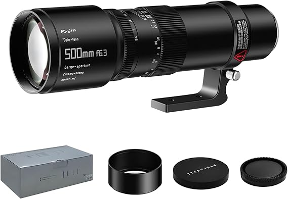 TTArtisan 500mm F/6.3 Telephoto Lens for L-Mount Full Frame Manual Focus Prime Supertelephoto Lens L Mount CL SL SL2 and FP FPL S1 S1M S1R S1RM S1H S1K S5 S5K S5C