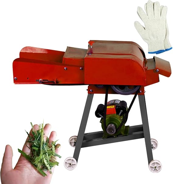Hay Straw Cutter electric or gasoline hay cutter silage machine Forage Crop Crusher for Cattle,horses,pigs,rabbits (110V/60HZ with motor)
