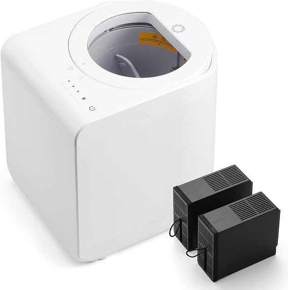 Airthereal R500-V Electric Composter, Visual Glass Cover, 2.5L, Pearl White