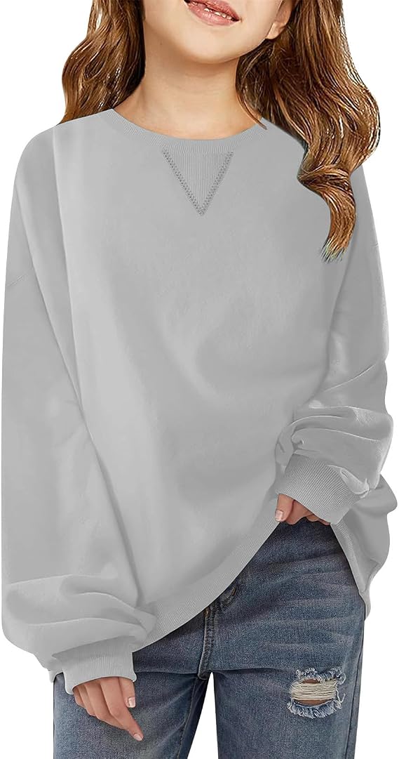 Girls Sweatshirt Crewneck Oversized Cute Trendy Long Sleeve Shirts School Youth Teen Clothes Sweatshirts for Girls
