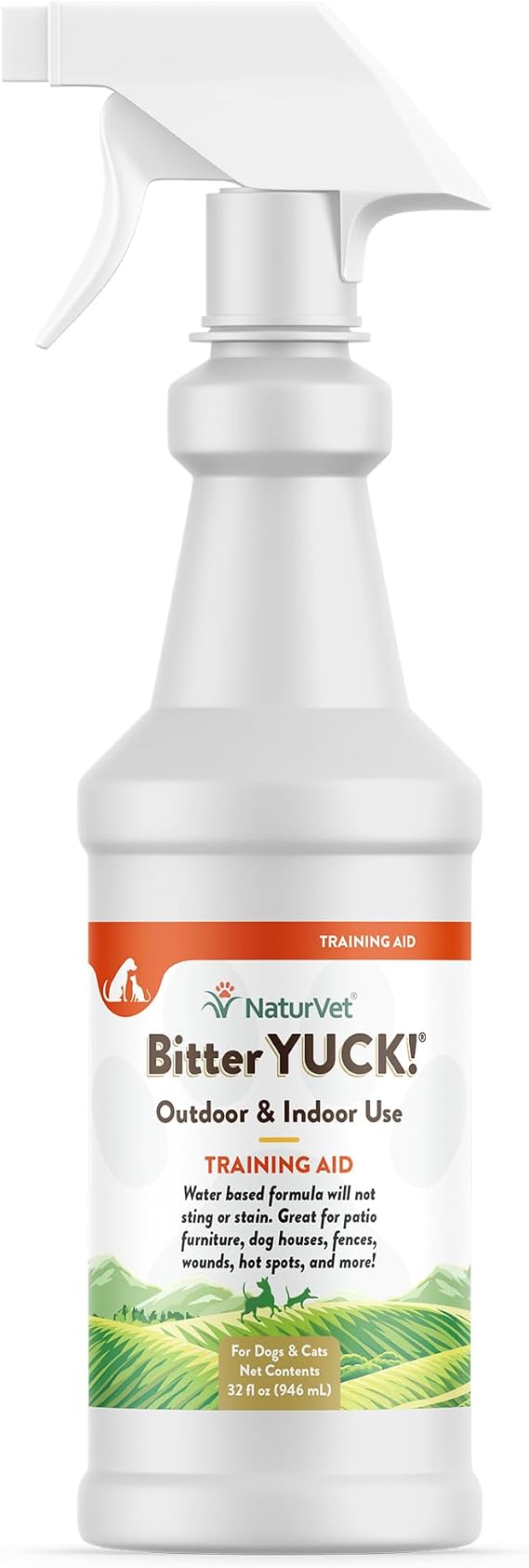 NaturVet Bitter Yuck! No Chew Training Spray for Outdoor Pets | Horses Pet Training Spray, Liquid, Made in The USA, 8 Ounce