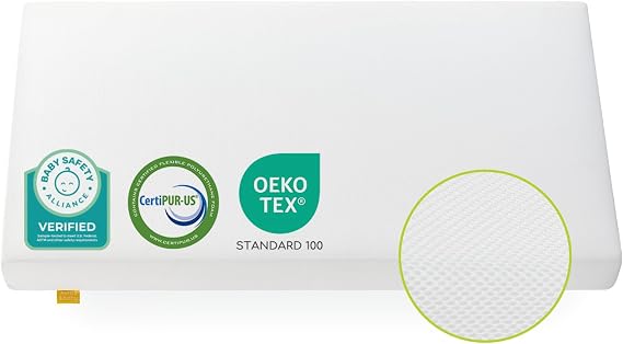 Breathable Crib Mattress, Baby Safety Alliance Verified, CertiPUR-US and Oeko-TEX Approved, Standard Full Size for Crib & Toddler Bed, Waterproof Machine Washable Cover, 52 x 27.6