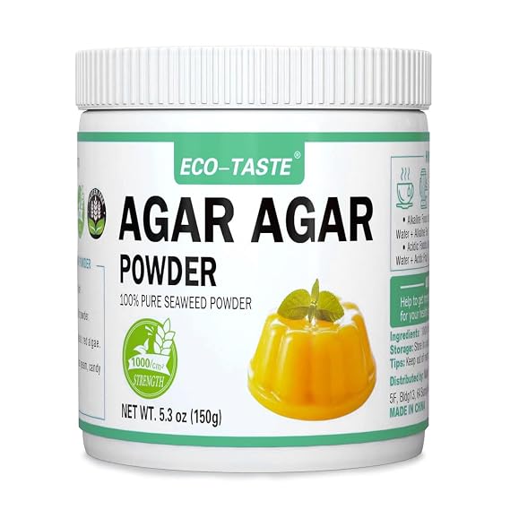ECO-TASTE Agar Agar Powder 1000 Strength, 5.3oz | 100% Natural Seaweed, Vegan Gelatin Substitute, Gluten-free, Non-GMO, Planted-Based, Unflavored
