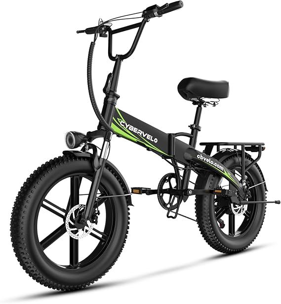 YorkE 1000W Folding Electric Bike, 48V 20AH Large Removable Battery E Bike, 30+MPH, 80 Miles Max Range, 20" Fat Tire Electric Bike for Adults, Adult Electric Bicycles for Commute, 7-Speed