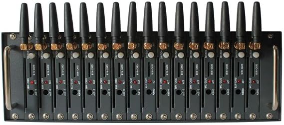 OSTENT GSM GPRS Modem Pool with Wavecom Q2403A Module 16 Ports USB Interface Emulated COM/RS232 AT Commands SMS MMS EU Plug Power Adapter