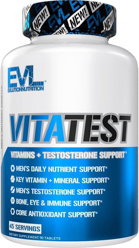 EVL VitaTest - Men's Daily Vitamin + Testosterone Support - 45 Servings