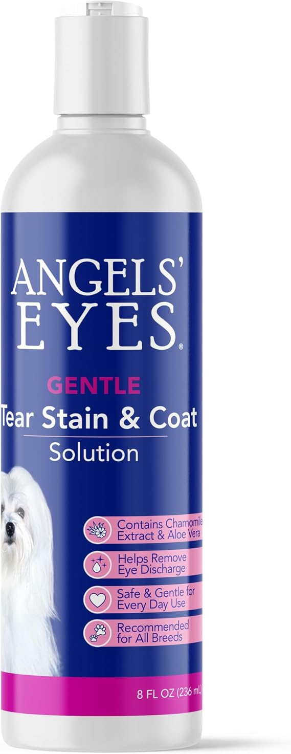 ANGELS' EYES Tear Stain Solution for Dogs with Aloe Vera & Chamomile Extract, 8 fl oz