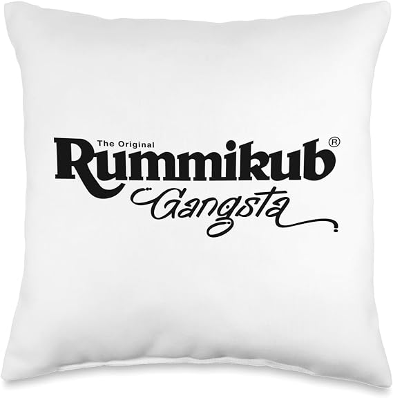Eat My Shirtz The Original Rummikub Gangsta (Black) Throw Pillow, 16x16, Multicolor