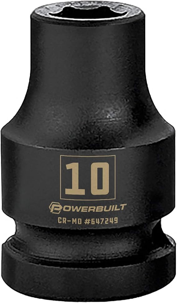 Powerbuilt 3/8 Inch Drive x 10 MM 6 Point Impact Socket - 647249