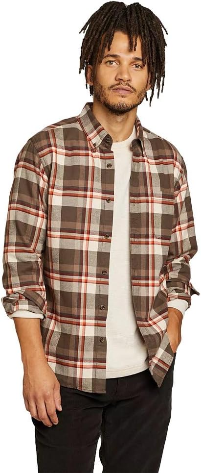Eddie Bauer Mens Eddies Favorite Flannel Classic Fit Shirt - Plaid, Teak, Medium
