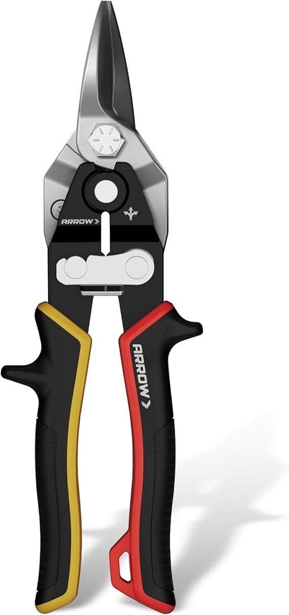 ARROW 8-inch Aviation Tin Snips for Sheet Metal, Straight Cut